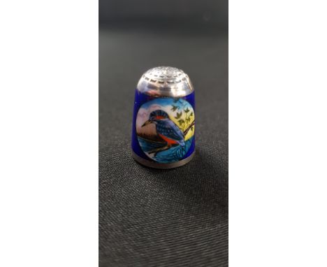 SILVER AND ENAMEL THIMBLE