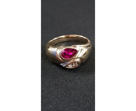 18CT RUBY AND DIAMOND RING