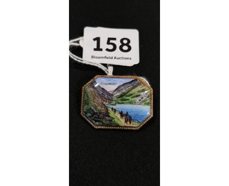 IRISH 1920'S ART DECO ENAMEL KILLARNEY BROOCH