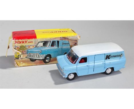 Dinky 407 Ford Transit Van, in blue with Kenwood sticker, boxed