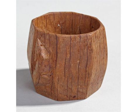 Robert "Mouseman" Thompson oak napkin ring, of octagonal form