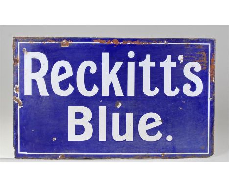 Reckitt's Blue, blue enamel sign, 51cm x 30cm