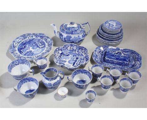 Collection of Spode tea and dinner wares, transfer decorated with Spode Italian design, to include small proportion tea cups 