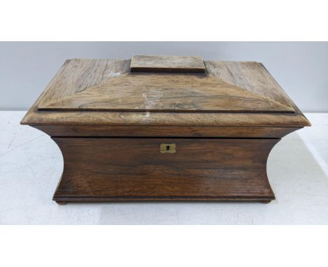 A 19th century rosewood sarcophagus formed tea caddy, 20.5cm x 36.5cmwLocation: 10.1If there is no condition report shown, pl