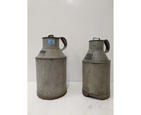 A vintage tin two-gallon milk churn, and a Biltone one-gallon tin milk churn Location:If there is no condition report shown, 