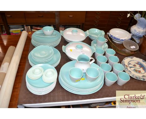 A quantity of Poole pottery twin tone dinner and teaware 