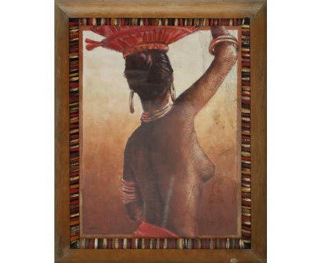 Satie, A. (20. Jh.) Rückenakt einer Afrikanerin. Öl/Holz, li. u. sign. Ca.40x 30 cm. R.