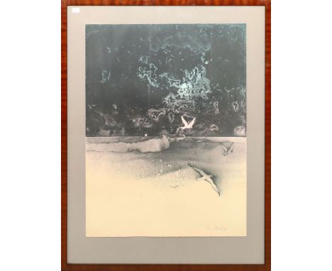 Bruni, Bruno (geb. 1935 Gradera) "Ein Seestück". Farblithographie, re. u. mit Bleistift sign. und Ex. 85/200. 76x 56 cm. R.