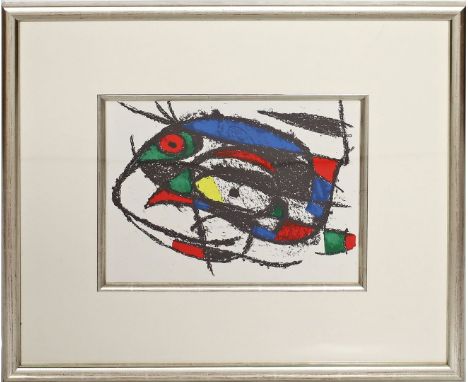 Miró, Joan (1893 Montroig - Mallorca 1983) "Frecher Spatz". Farblithographie von 1975. 24x 31 cm. PP., R. Mourlot 1040.