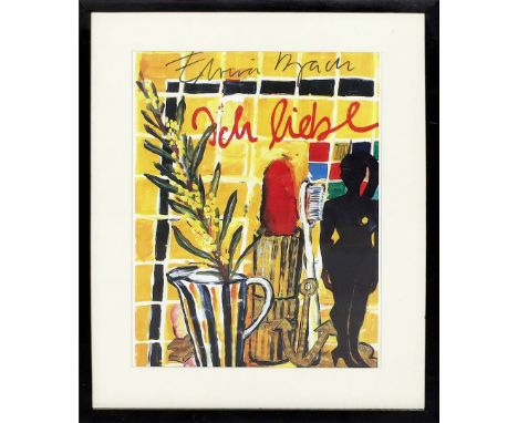 Bach, Elvira (geb. 1951 Neuenhain), nach "Ich Liebe". Farboffset, im Druck sign. Ca. 39x 29 cm. PP., R.