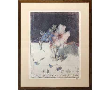 Janssen, Horst (1929 Hamburg 1995) Blumen in einem Kelch, "ARKANA-Verlag". Farboffset, re. u. mit Bleistift sign. Blatt aus d