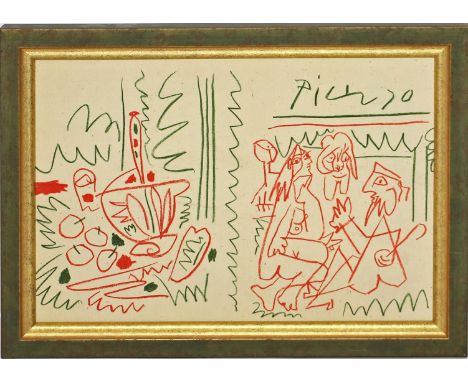 Picasso, Pablo nach "Les Dejeuners", nach dem Coversheet von 1962. Druck auf Lwd. 40x 59 cm. R.