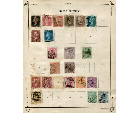 Two early Imperial albums for British Commonwealth and foreign stamps, including Great Britain 1840 1d black used, Edward VII