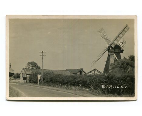 A collection of 47 postcards of West Sussex, including photographic postcards titled 'Earnley', 'Bosham', 'Picturesque Bosham