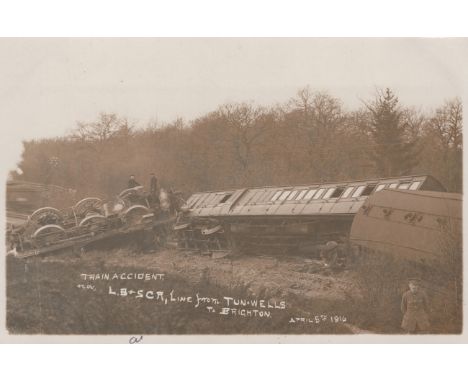 RAILWAYS. A collection of approximately 122 postcards of railway interest, the majority of locomotives, many of Sussex intere
