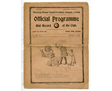 FOOTBALL PROGRAMMES. A group of 7 football programmes for Tottenham Hotspur, comprising matches against Burnley, Arsenal, Pre