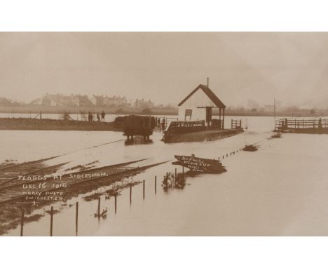 SESLEY. A group of 7 postcards of Selsey and Sidlesham, mostly of floods. Provenance: the estate of the Late Rendel Williams.