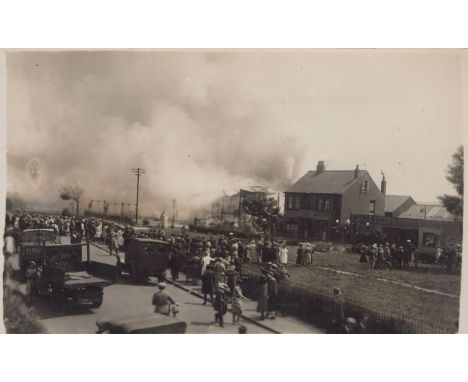 SHOREHAM-BY-SEA. A group of 9 photographic postcards of Shoreham, mostly relating to fires and the Sussex Pad. Provenance: th