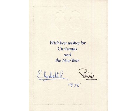 AUTOGRAPHS, QUEEN ELIZABETH II &amp; PRINCE PHILIP. A Christmas card signed in ink by Queen Elizabeth and Prince Philip for t