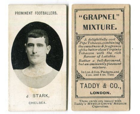 A collection of cigarette and trade cards in three albums, including 2 Taddy 'Prominent Footballers', 2 Taddy 'British Medals