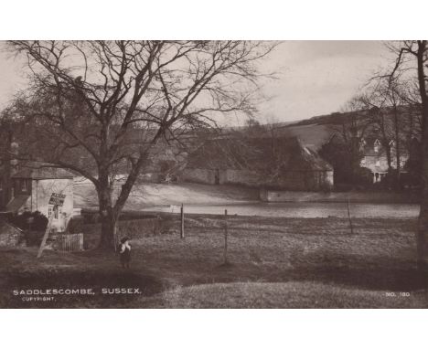 SADDLESCOMBE. A collection of 41 postcards of Saddlescombe and its West Sussex environs. Provenance: the estate of the Late R