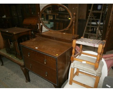 mirror back 2 drawer chest