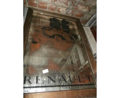 vintage Renault advertising mirror