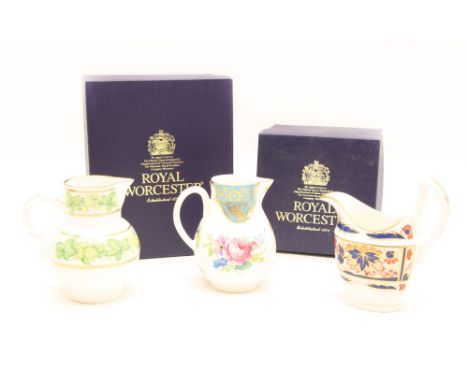 Eleven Royal Worcester orcelain jugs for 25th anniversary , copying Garlier designs