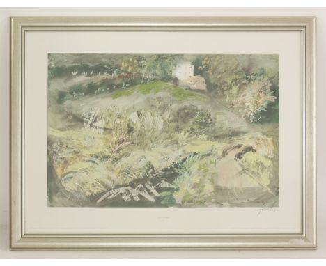 *John Piper (British, 1903-1992) LLANGLOFFAN (NOT IN L.) Offset lithograph printed in colours, 1980, signed in pencil, the ed
