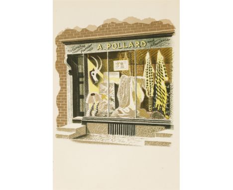 Eric Ravilious (1903-1942)  'NATURALIST; FURRIER; PLUMASSIER'  Lithograph, from 'High Street', c.1938  23 x 15cm, unframed 