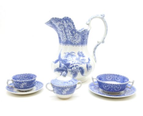 A collection of Copeland Spode Camilla pattern tea and dinner wares, to include tureens, teacups, meat plates, slop bucket an