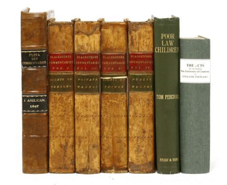 LAW : 1- Blackstone, W: Commentaries on the Laws of England, in 4 vols W. Strahan.. 1791. PP: 485; 520, xix(appendix); 455, x
