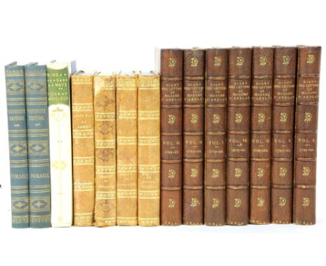 BINDING: 1- Burney, F: Diary and Letters of Madame D'Arblay Edited By Her Niece. 7 VOLS. Henry Colburn, 1854. Bound by Zaehns