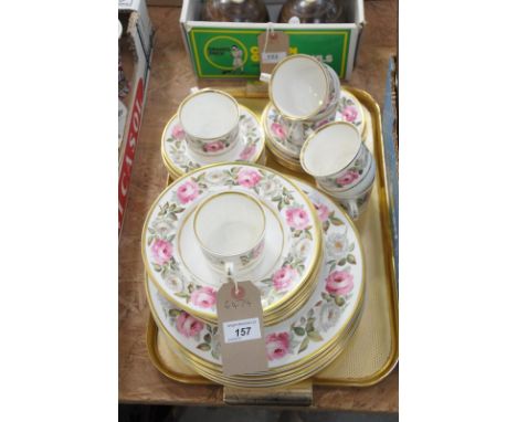 A collection of Royal Worcester (Royal Garden) tea and dinner wares comprising six dinner plates, six side plates, six teacup