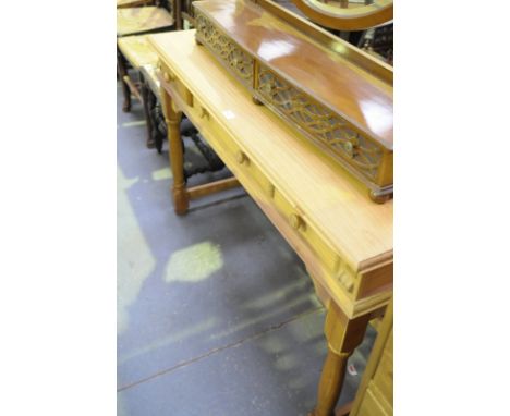 A Pine console table with 3 frieze drawers.