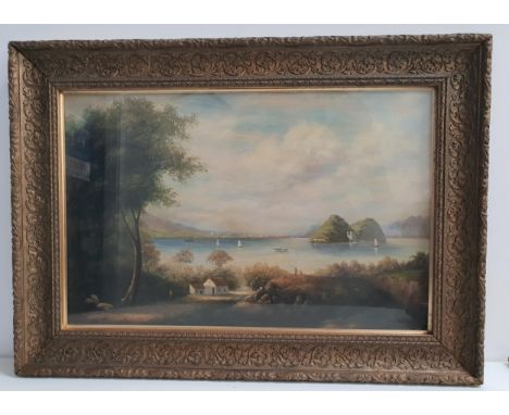 ROBERT C. K.....Dumbarton Rock, oil in board, signed indistinctly, 42cm x 64cm 