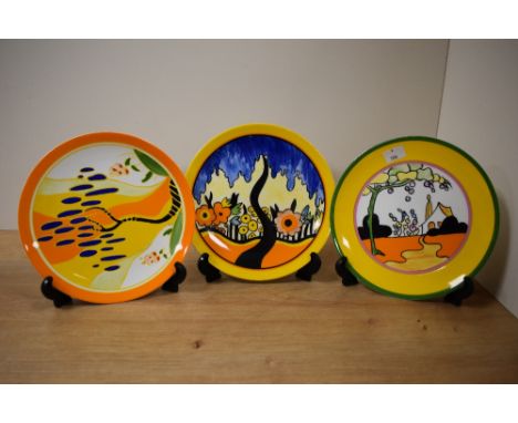 A Clarice Cliff Limited Edition plate, pattern 467 R 'windbells' having box and certificate of authenticity, w20cm, sold toge