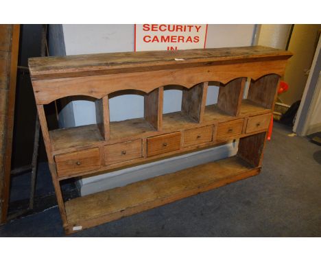 Pine Wall Mounted Shelf Rack with Drawers 