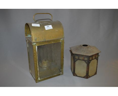 Brass Oil Lamp and Hall Lamp Shade 