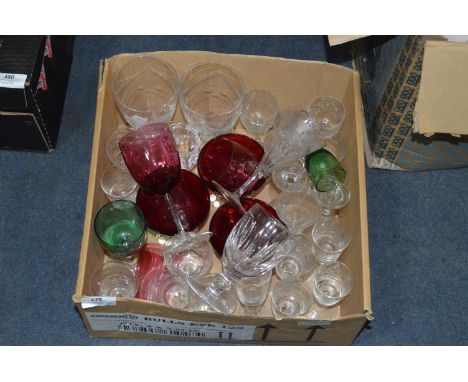 Drinking Glassware Including Ruby and Green Glass etc. 