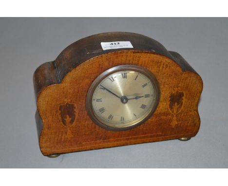 Small Mahogany Inlaid Mantel Clock 