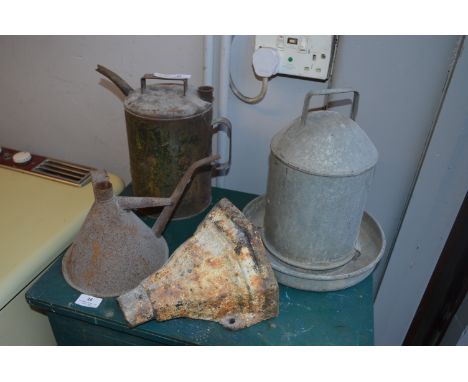 BP Lamp Oil Can, Bird Drinker and Hopper