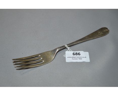 Hallmarked Silver Fork - Walker & Hall 1921, Approx 63g 