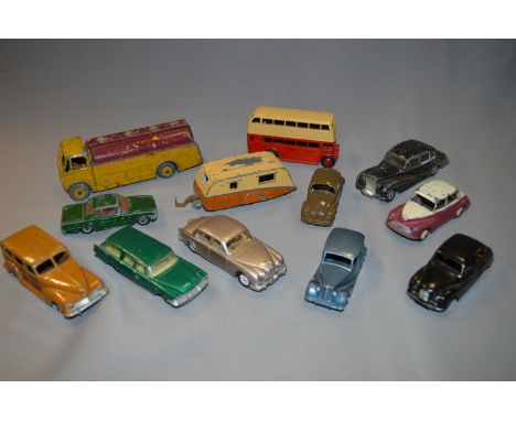 Twelve Diecast Model Vehicles; Dinky and Corgi 