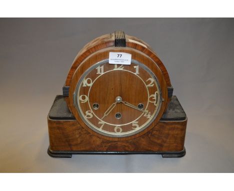 Walnut Cased Art Deco Mantel Clock 