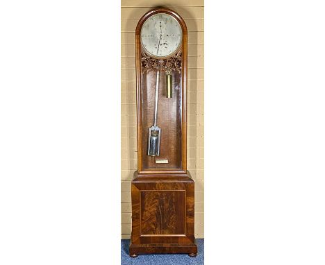 A. G. BREWER HOYLAKE, fine quality mid 19th century regulator longcase clock, figured mahogany case with arched top, full len