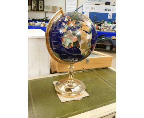 BRASS FRAMED TABLE TOP TERRESTRIAL GLOBE 