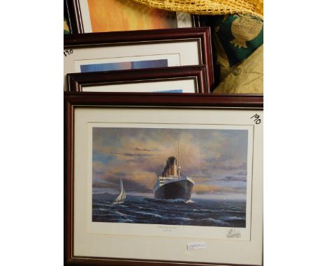 GROUP CONTAINING FOUR FRAMED SAILING PRINTS BY ADRIAN RIGBY (4) 