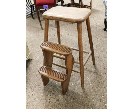 BEECHWOOD FRAMED METAMORPHIC STOOL OR STEP-UP 