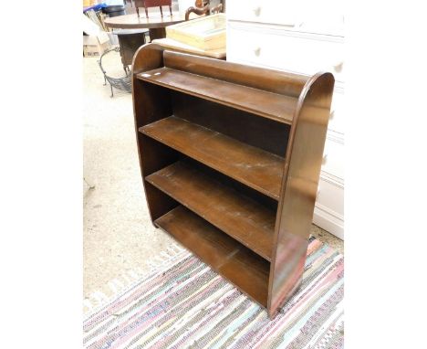 OAK EFFECT FOUR FIXED SHELF BOOKCASE WITH PANELLED BACK 